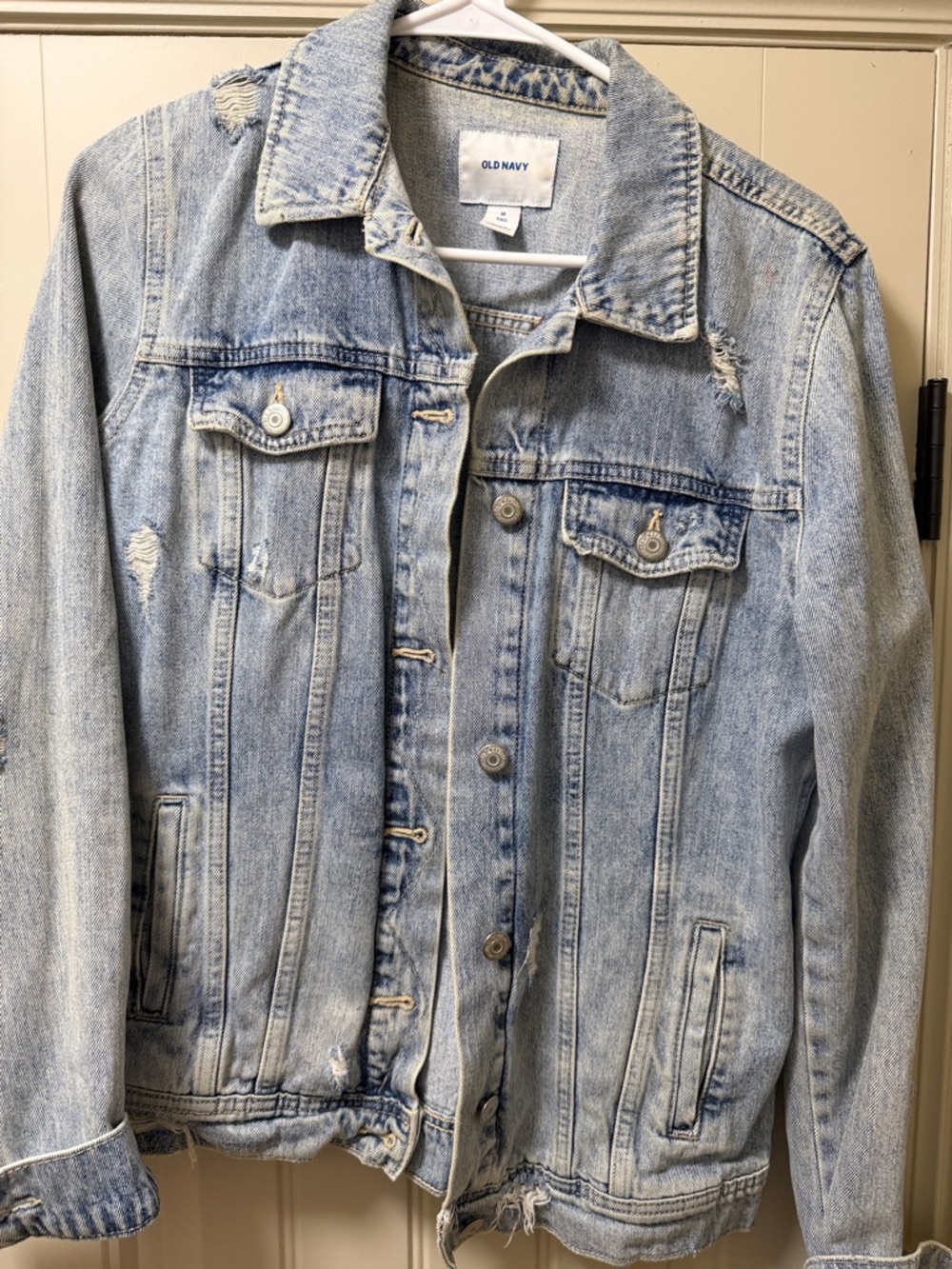Old Navy Light Blue Distressed Denim Jacket